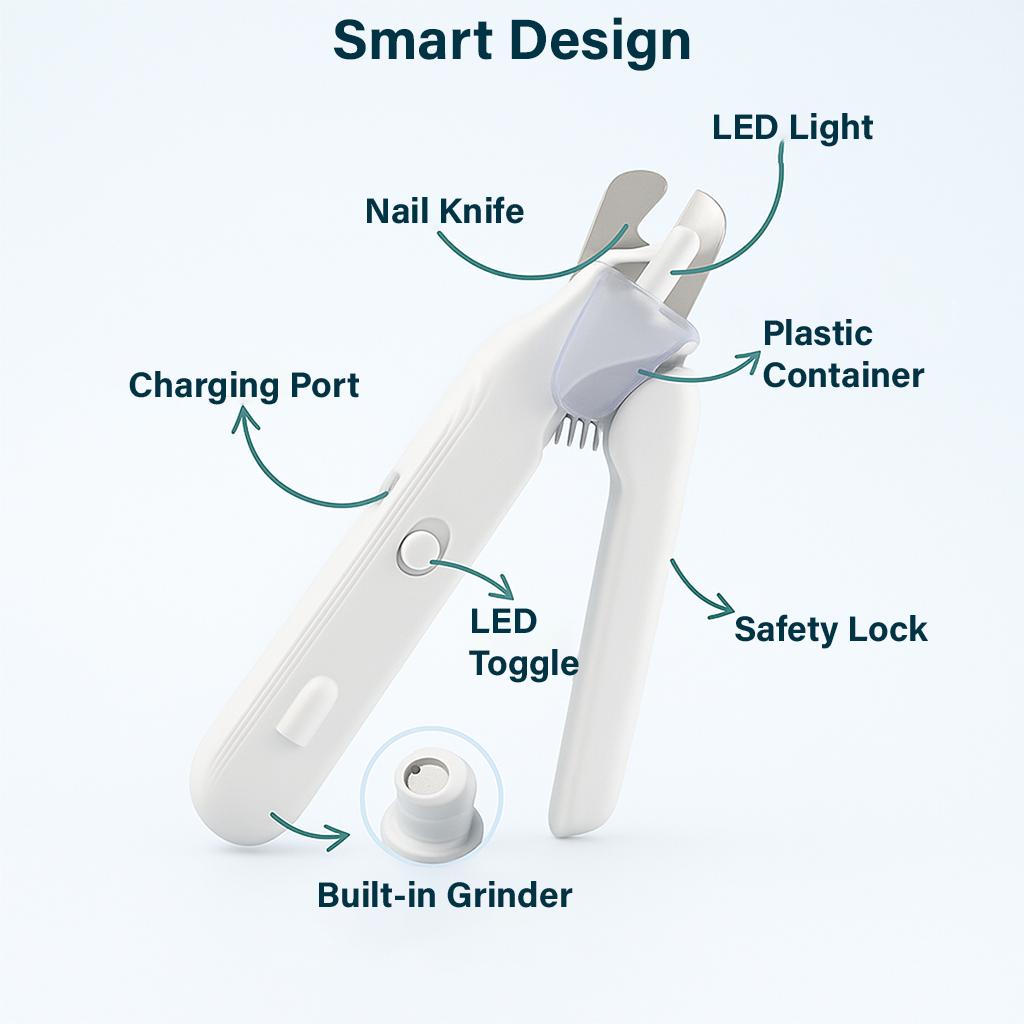 2-in-1 Pet Nail LED Clipper and Grinder